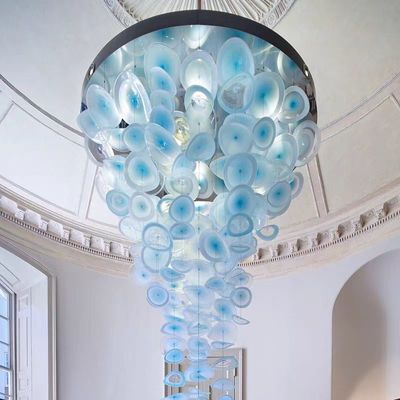 Projeto de Decoração de Estradas de Tecto Interior de Folha de Lótus Azul Lâmpadas Modernas 5 anos de Manutenção