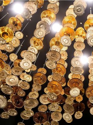 Pendente de vidro de folha de lótus Lâmpadas acrílicas para restaurantes criativos Arte decorativa Decoração de ar