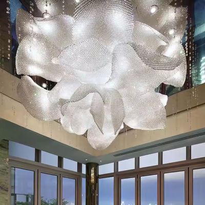 Hotel Villa Shopping Mall Edifício Duplex Sala de estar Lâmpada Comutador Controle de areia Mesa Cristal contas Tecido Hall Lustreiro