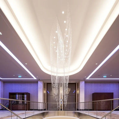 Crystal Luxury Duplex Villa Escalinha Lâmpadas Lâmpadas de teto Sala de estar Casa Lâmpadas personalizadas de alta qualidade