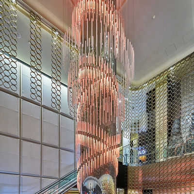 Alto Tecto Lobby Hotel Cristal Moderno Lustreiro Com Sombra de Vidro E AC 165-265V Voltagem de Entrada