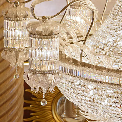 Grande projeto de hotel personalizado Império de Ouro Francês Cristal Lustreiro