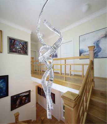 Villa de escadas altas Luz de cristal duplo Atmosfera fita Zhongshan lâmpadas Casa decoração Iluminação sala de estar lâmpada 30 KG
