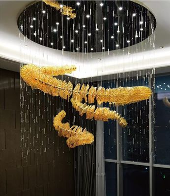 Casamentos e espaços elegantes Usar sombras de vidro Luxo Moderno LED Lustre lindo Cristal Lâmpada Pendente Para sala de estar do hotel