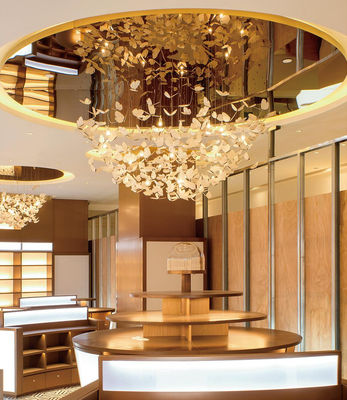 Grande candelabro do saguão do hotel e casa Moderno K9 Design borboleta de cristal com tamanho personalizado e aço inoxidável