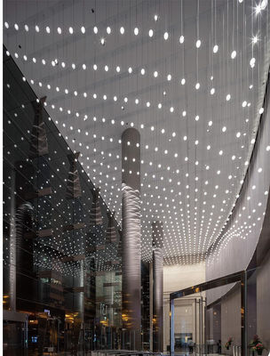 Projeto personalizado Grande decoração interior Vila Centro Comercial Hall Hotel Acrílico Led Lustre