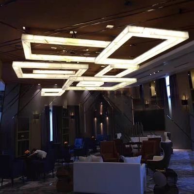 Modern Cloud Stone Large Geometric Art Ceiling Lamp Hotel Hotel Lobby Catering Escritório Engenharia Iluminação personalizada
