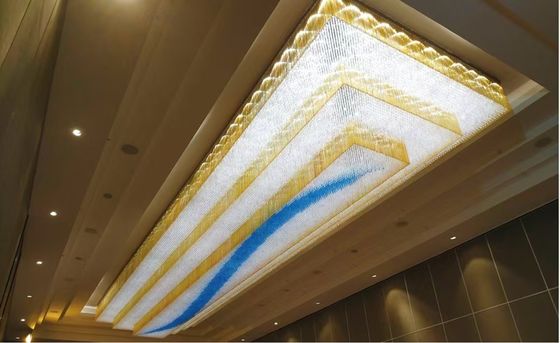 Rectângulo de tamanho grande Custom LED moderno brilhante K9 Engineering Hall Hotel Crystal Chandelier
