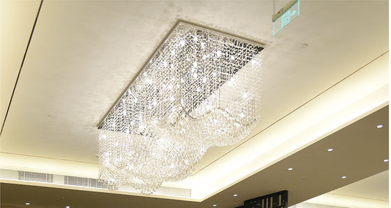 Lâmpada de cristal de cordas retangulares de onda LED de sala de estar moderna personalizada