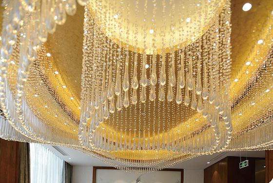 Hotel Casamento Decoração de interiores contemporânea LED Moderno teto pendente Luz Vila Escalinha de hotel luxo Cristal candelabro