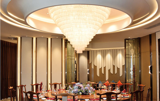 Modern Luxury Round Rock Crystal Chandelier para sala de estar Villa Hotel Tecto Iluminação decorativa