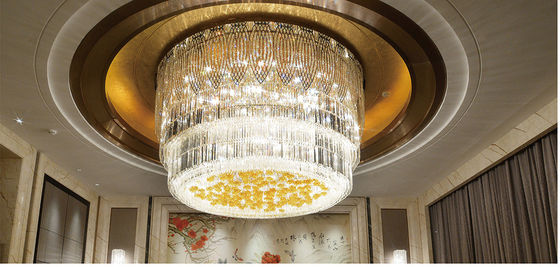 Hotel Casamento Decoração de interiores contemporânea LED Moderno teto pendente Luz Vila Escalinha de hotel luxo Cristal candelabro