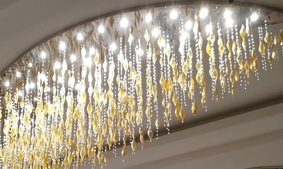 Lâmpadas de teto Led Luxury Art 1 Piece Glass Pendant Light Lâmpadas de vidro soprado à mão Lâmpadas de vidro de ouro Crystal Hotel Villa Custom Modern