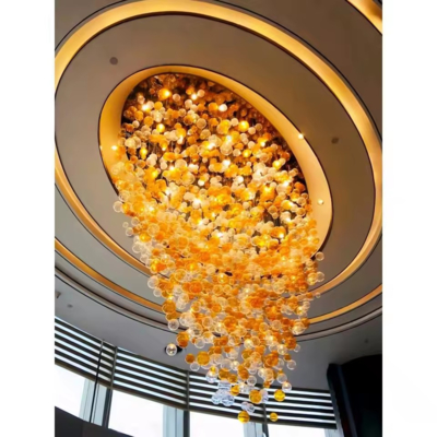 Design Moderno Cristal Pedra Lustre para Casa LED Bola de Vidro Lâmpada para Hotel Restaurante Shopping Lobby Fonte de Alimentação CA