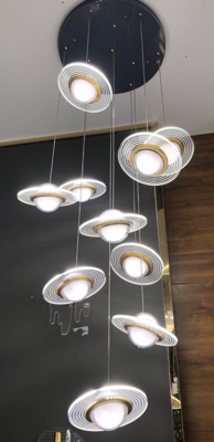Luminárias Nórdicas Modernas Leves Lâmpada de Metal Pop Decoração de Casa Lâmpada Pendente Chique Simplicidade Restaurante Disco Voador Lustre