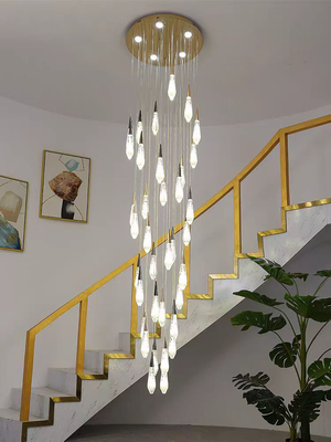 Luminária pendente moderna LED com 36 luzes para teto alto, para entrada, escada, saguão e sala de jantar