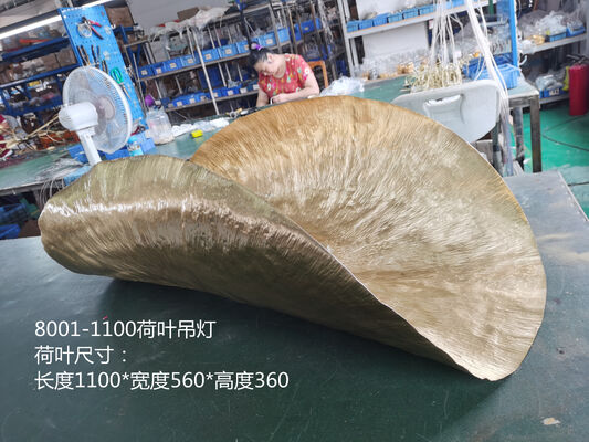 Decoração de casa Lâmpadas de folhas de lótus de cobre moderno Luz de arte de luxo para restaurantes Lojas de roupas Lâmpadas de pingente