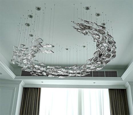 Lustres Personalizados Grandes Modernos Decorativos para Teto Luminária de Cristal Pendente