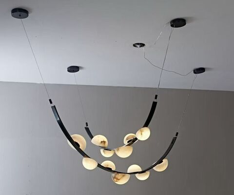 Lustre Nórdico Moderno de Mármore Floco de Neve para Sala de Jantar, Estudo, Hotel E26 AC Iluminação Criativa Simples de Designer para Sala de Estar