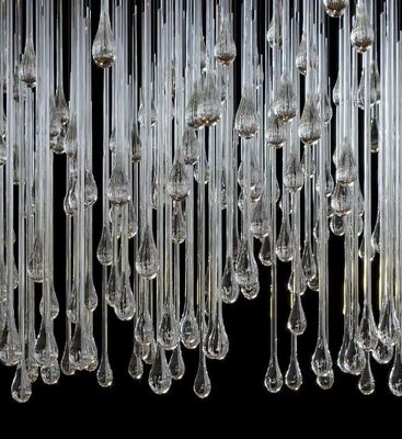 Luxo por atacado Projeto Lustreiros Grande Tamanho Lágrima Lâmpada de Vidro Transparente Lâmpada Pendente para Hotel Lobby Villa Restaurante