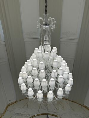 Lâmpada pendente de cristal de luxo da Europa Sala de estar Salão de hotel Vila Aplicação Luxo Lâmpadas Lustres Luz