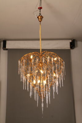 Lustre de cristal superdimensionado multicamadas Grand Foyer Luz pendente Iluminação de teto de salão de hotel de luxo