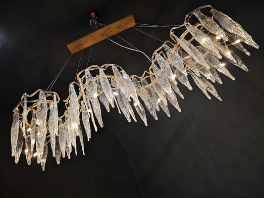 Art Deco Ouro Galvanizado Cristal Pingente Lustre Luxo Deluxe Banquet Hall VIP Lounge Luz de Teto