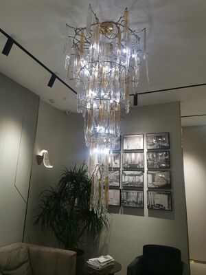 Lustre de cristal de luxo grande escada foyer iluminação oversized cascata gota teto alto dispositivo elétrico suspensão