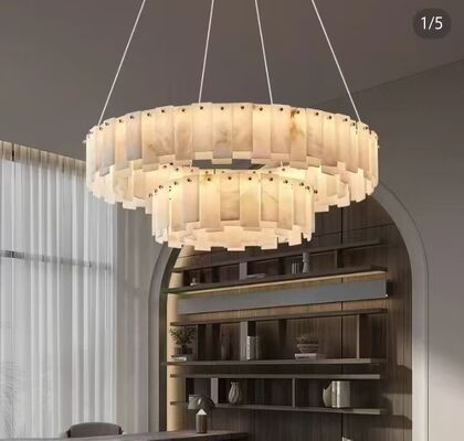 Lâmpadas personalizadas de fita de cristal de vários níveis Arte moderna europeia Decoração de salão de banquetes