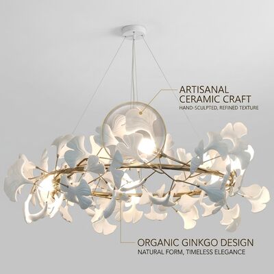 Personalizado feito à mão cristal folha de palmeira lustre luz pingente luxo banhado a ouro lâmpada pendurada para villa sala jantar