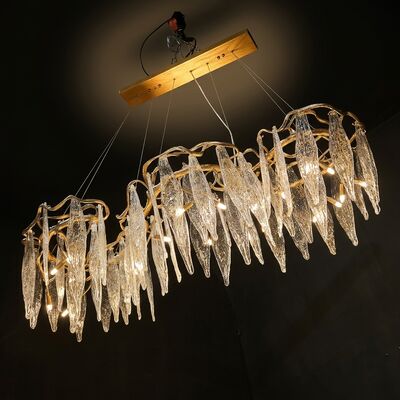 High-End Club Bespoke Pendente Lustreiro Luz Custom Bronze Cristal Pendente Lounge