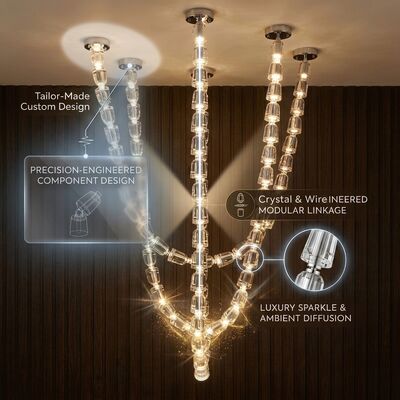 Grande foyer fita de cristal luzes pingente europeu personalizado lustre led 220v-240v 100w-300w escovado pendurado