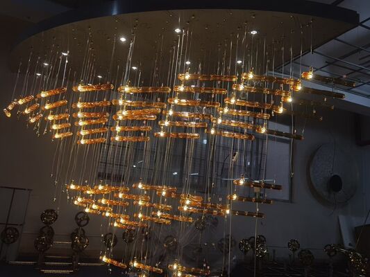 Lustre de fita de cristal para shopping, luzes pendentes personalizadas europeias, led 220v-240v, 100w-300w, feito sob medida