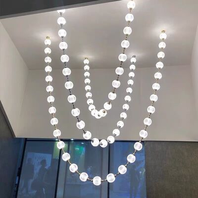 Lustre de fita de cristal residencial de luxo estilo europeu personalizado LED luz pendente 220V-240V 10-20m2